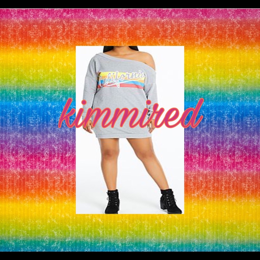 🆕Off the Shoulder "California" Sweat Dress ~US 18 - Picture 5 of 6